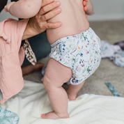 Flutter Friends, birds and butterflies -  on baby standing  - Modern Cloth Reusable Nappy New Zealand