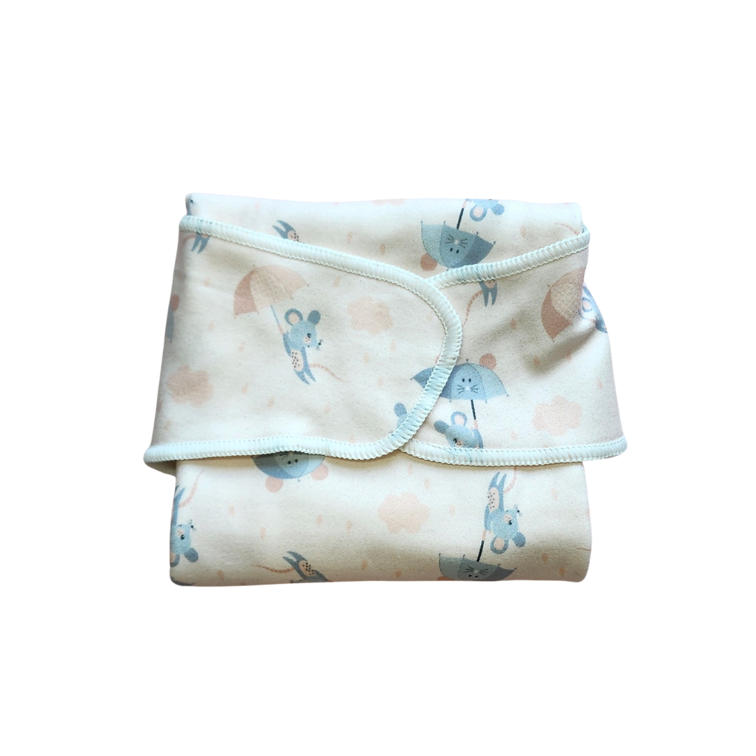 PreFlat Nappy with SSA Fabric - Front View - Mice - Yoho & Co NZ