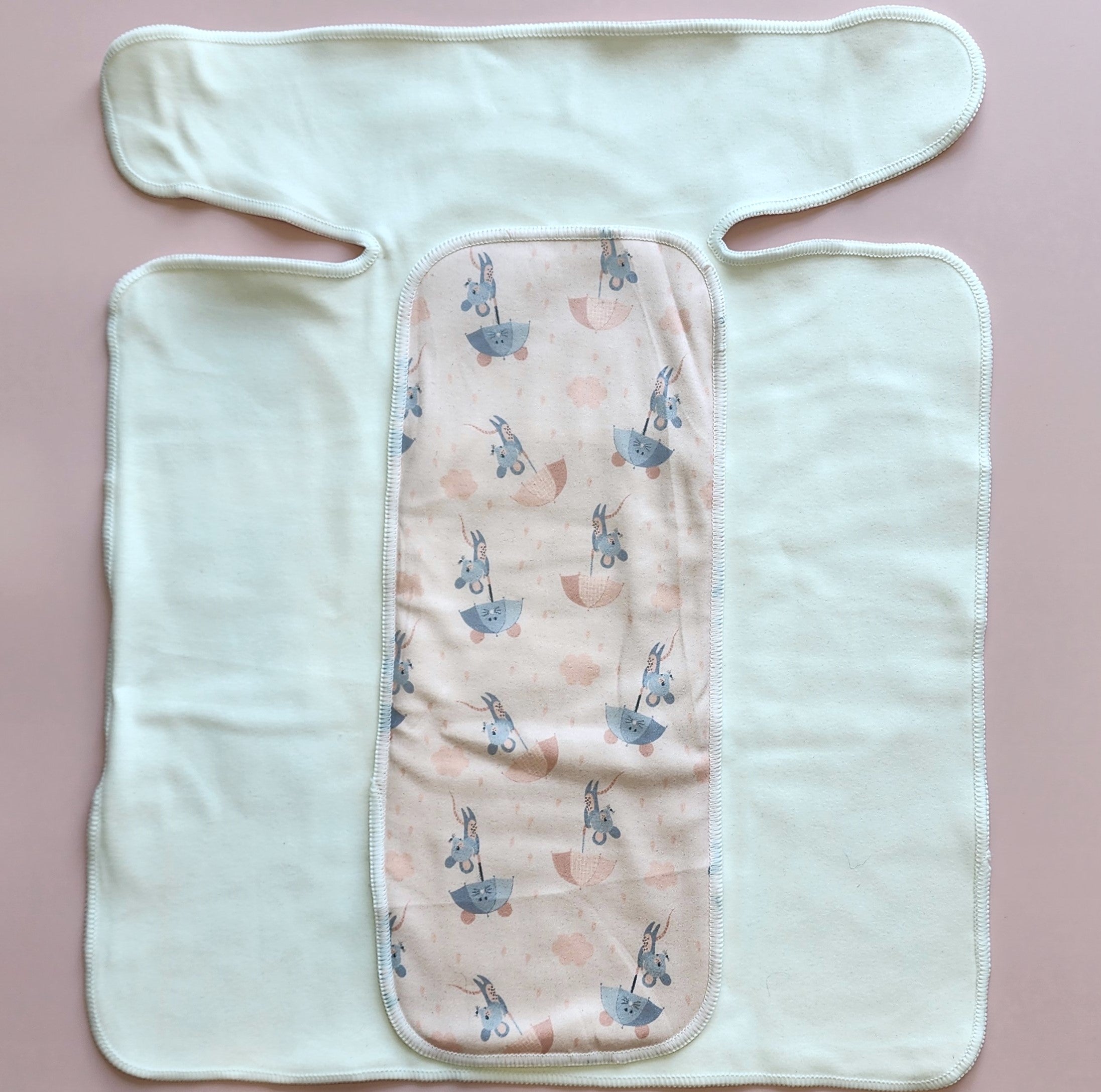 PreFlat Nappy with SSA Fabric - Open View - Mice - Yoho & Co NZ