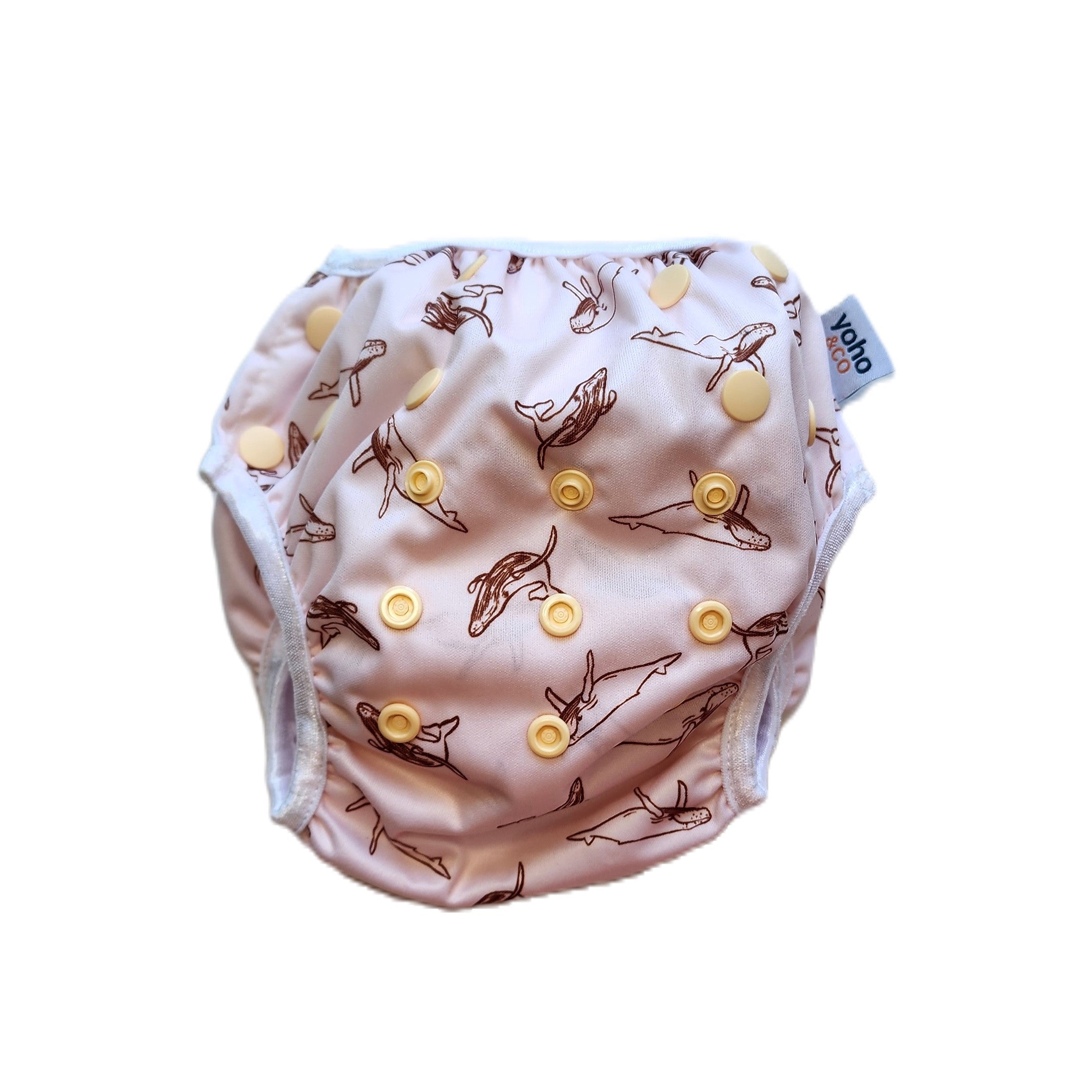 Toffy Whales Reusable Swim Nappy - Front View - Yoho & Co NZ