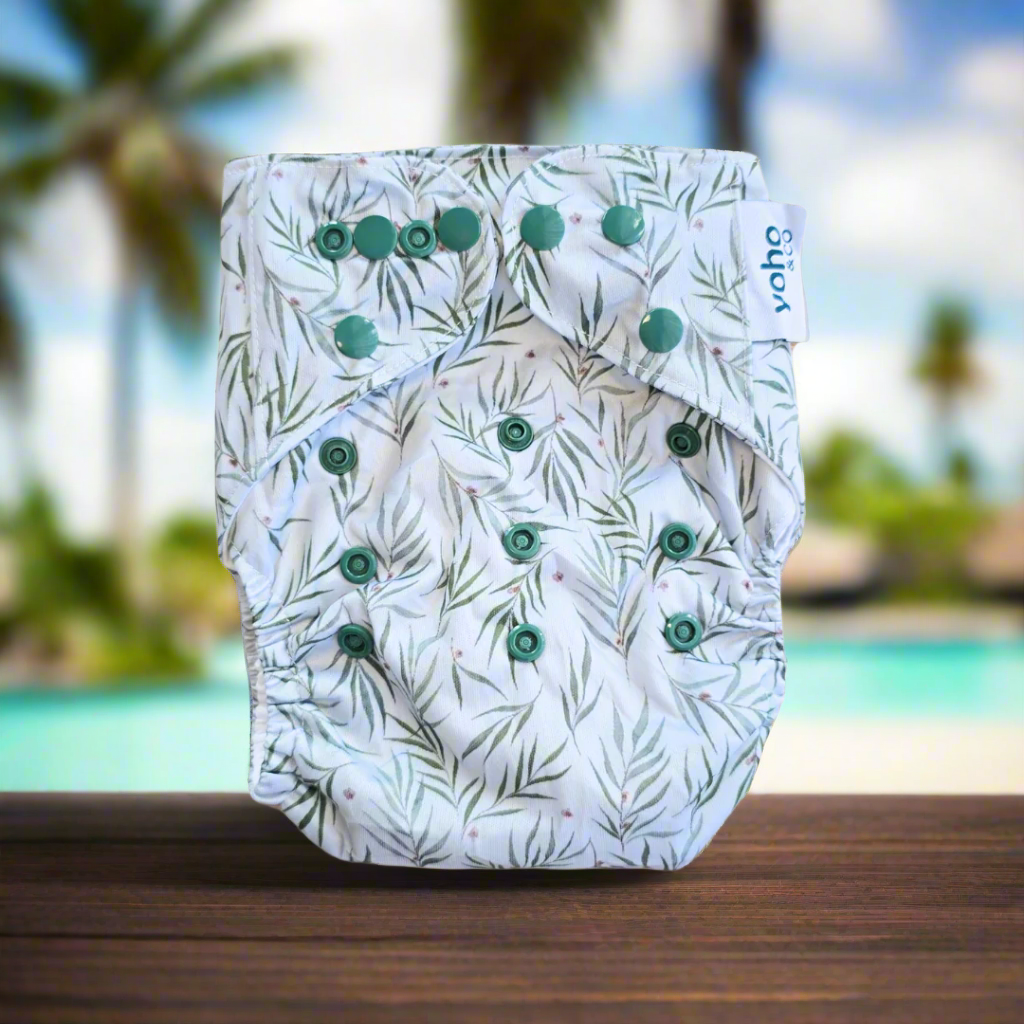 Peaceful Palms Modern Cloth Reusable Nappy from Yoho and Co NZ