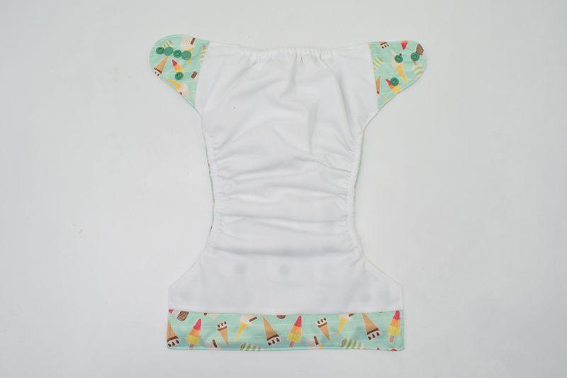 Yo-Kiwi Ice Lolly Reusable Modern Cloth Nappy with Bamboo Terry Insert - Open Inside View - Yoho & Co NZ